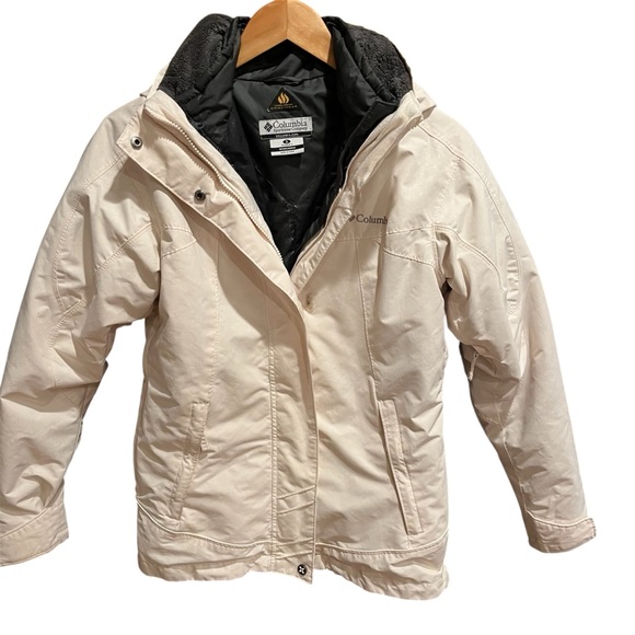 Columbia Women’s Whirlibird Interchange Winter Jacket Cream/Olive Size Small - Picture 4 of 11